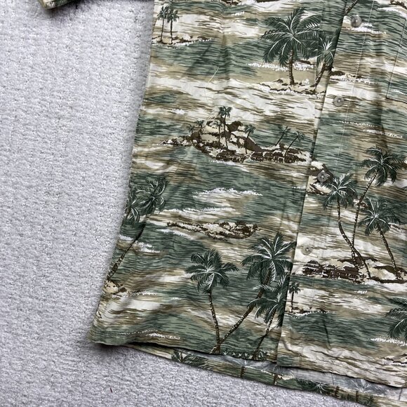 St Johns Bay Island Style Hawaiian Shirt Men Sz S Cotton Sailboat Palm Tree Y2K - Picture 6 of 14
